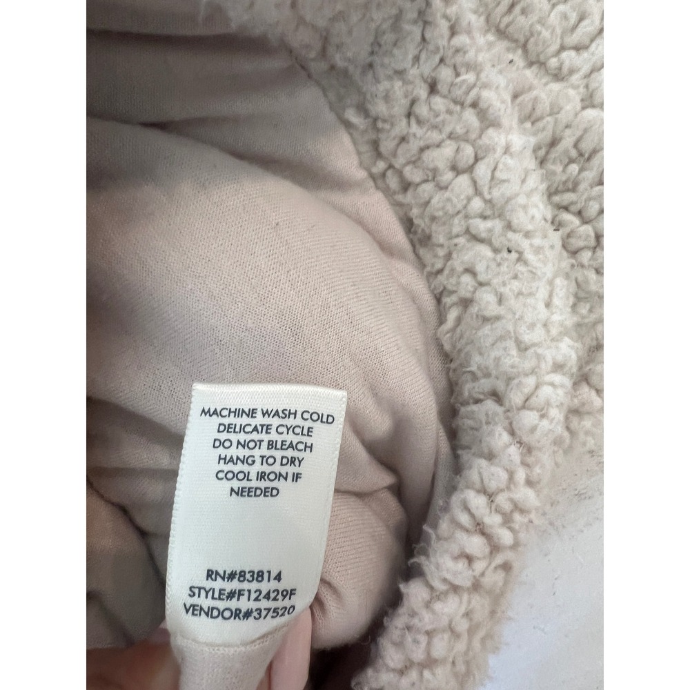 BKE Women's Sherpa Fleece Quilted Utility Jacket Cream Brown Size Medium - Picture 9 of 9